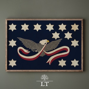 Vintage Whiskey Rebellion Flag Printable Patriotic Wall Art Gonzales Flag Instant Download Americana Decor Retro Style Patriotic Print