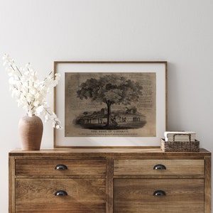 Vintage Americana Print | The Tree of Liberty | Civil War Art | History Teacher Gift | Digital Download