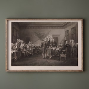 Declaration of Independence | Trumbull Etching | Vintage Patriotic Wall Art | Americana | Digital Download