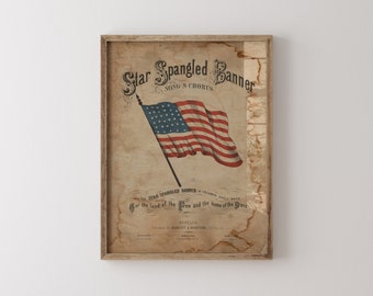 Star Spangled Banner Song and Chorus Cover Art, Printed and Shipped
