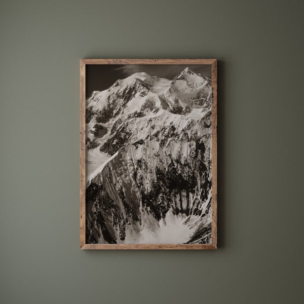 Denali Mountain Printable | Vintage Mountain Photo | Mt McKinley picture | Digital Download