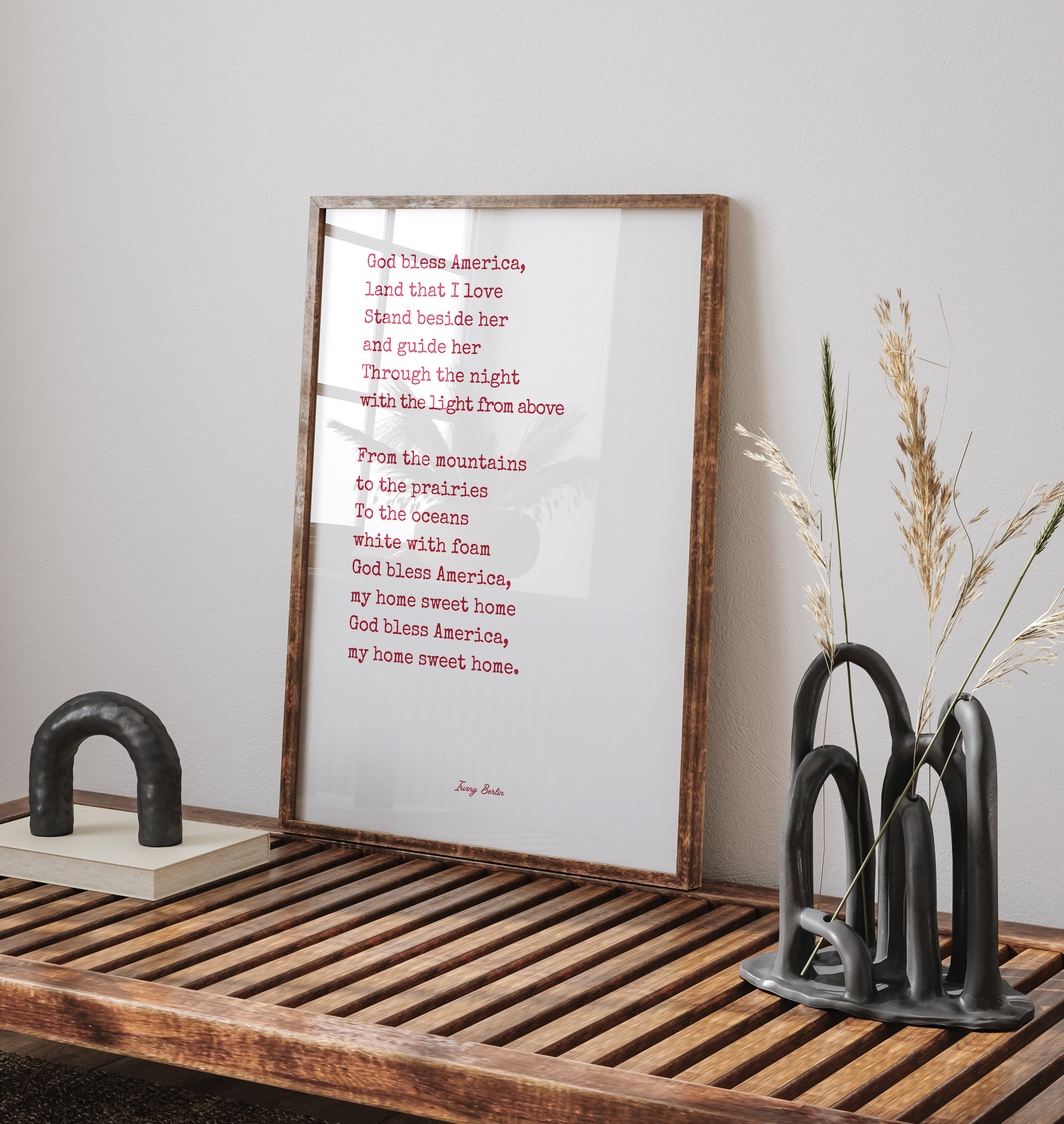 God Bless America Lyrics Printable Patriotic Gift God Bless America ...