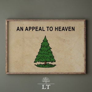 Vintage Appeal to Heaven Flag Printable Patriotic Wall Art Instant Download Americana Decor Retro Style Patriotic Print