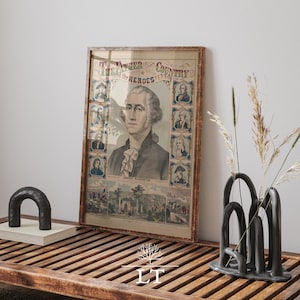 Vintage Patriotic Americana Printable, The Father of our Country and Heroes of 1776, George Washington and Heroes of the American Revolution