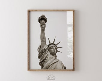Frihetsgudinnan foto | Minimalistiskt Frihetsgudinnan fotografi i vintagestil | Patriotisk utskrivbar bild | Digital nedladdning