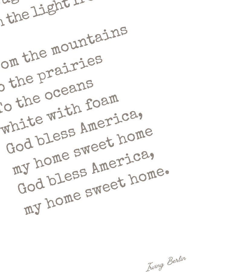 God Bless America Lyrics Printables