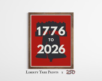 Liberty Bell America 250th Birthday Print, Independence Day Wall Art (Digital Download)