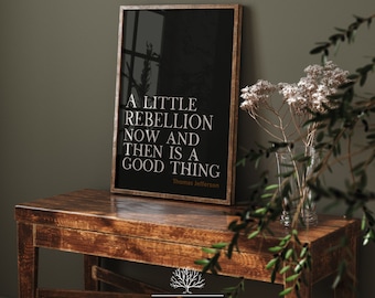 Patriotic Quote Printable Poster Thomas Jefferson A Little Rebellion Now and Then is a Good Thing with STAR WARS BONUS Print Patriotic Art