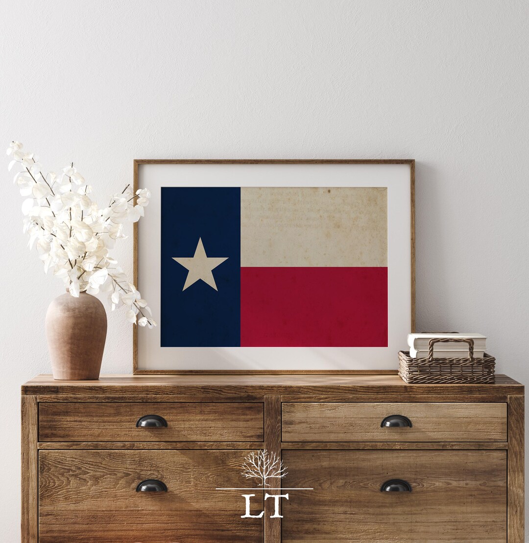 Vintage Style Texas State Flag Poster, Lone Star Flag Print - Etsy