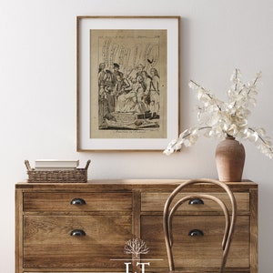 Vintage Americana politieke cartoon, antieke Paul Revere Art Print, Amerika in nood, afdrukbare revolutionaire oorlog, vintage patriottische kunst