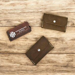 Set van 2 handgemaakte leren sleutelzakjes | Vintage geitenleren sleutelhouder | Rustieke sleutelhanger met zak | Cadeau voor mannen en vrouwen