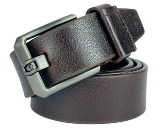Mens Leather Belt Black, Full Grain Leather Belt, Handmade Genuine Leather Belt for Men, Formal Casual Belt, Gift for Him