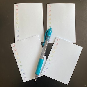Multicolor Checklist Post-It Notes | 4x3 Planner & Organizer Essentials | Pen / Paper Must-Haves | Affordable Gift for All Uses