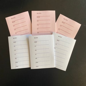 Head-to-toe assessment post it paper/pen essentials for MD, RN, Lpn&#39;s, np, nursing students, for hospitals/clinics/ ER report sheet, gift