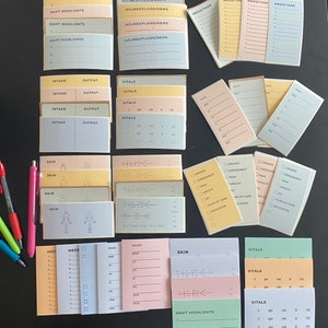 Healthcare Sticker /Post-It Pack, Essential Pen & Paper Supplies, Perfect Gift for Healthcare Workers, Scrubs Accessories Sample Set