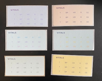 Etiquetas adhesivas para signos vitales, accesorios médicos para enfermeras (40 etiquetas)