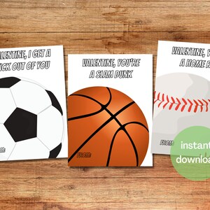 Sport Valentine Cards | Printable Sport Valentine&#39;s Day Cards for Kids | INSTANT DOWNLOAD