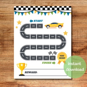 Racecar Reward Chart | Potty Training Reward Chart | Printable Reward Chart for Kids | INSTANT DOWNLOAD