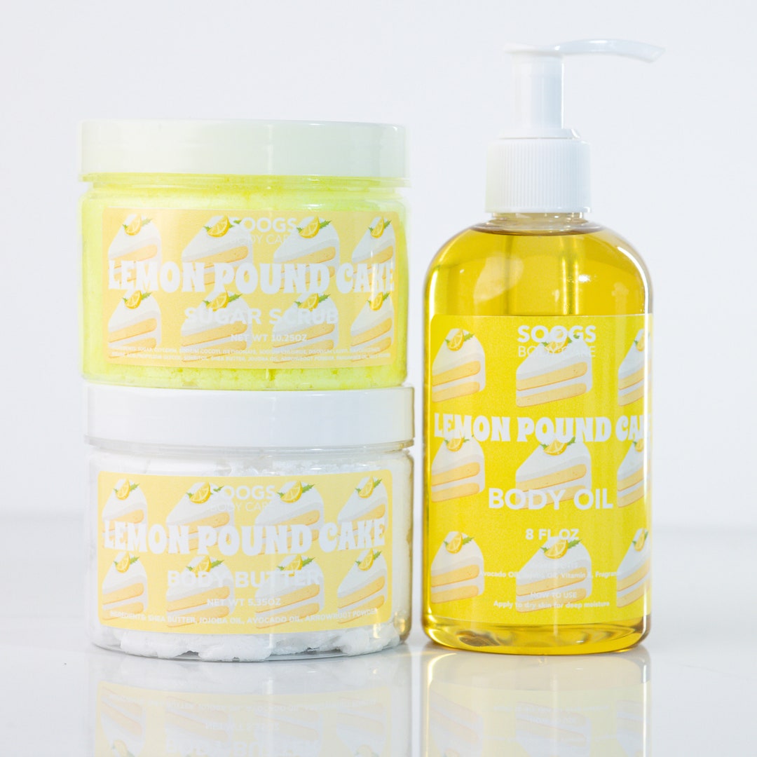 Lemon Pound Cake Body Care Bundle Luxurious Skincare Set Includes