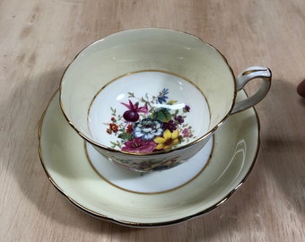 Hammersley & Co fine china Teacup and saucer with rose motif