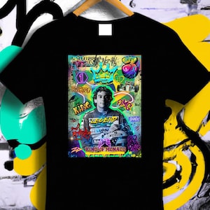 Ayrton Senna T-Shirt, Formula 1 Graffiti Shirt, Racing Legend Tee, Senna Fan Gift, Motorsport Shirt, F1 Street Art Shirt, Urban Art T-Shirt