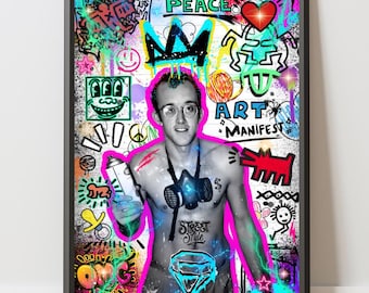 Keith Haring Graffiti Wall Art, Keith Haring Canvas, Cartel de Keith Haring, Impresión de artista icónico, Cartel de arte de graffiti, Regalo de Keith Haring