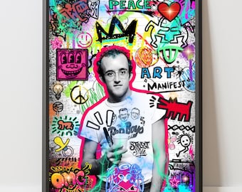 Camiseta de Keith Haring, póster de Keith Haring, camiseta con gráficos de arte pop, camiseta con arte de Keith Haring, camiseta de arte callejero, regalo de arte urbano, camiseta de artista icónico