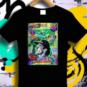Ayrton Senna T-Shirt, Formula 1 Graffiti Shirt, Racing Legend Tee, Senna Fan Gift, Motorsport Shirt, F1 Street Art Shirt, Urban Art T-Shirt