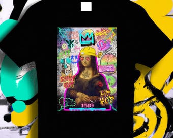Mona Lisa T-Shirt, Mona Lisa Graffiti Shirt, Street Art T-Shirt, Urban Art Tee, Pop Art Shirt, Renaissance Art Gift, Edgy Art Tee