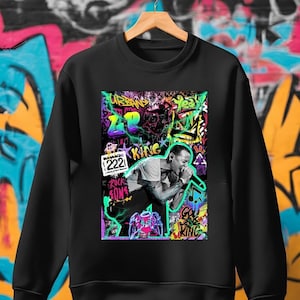 Chester Bennington Sweatshirt, Linkin Park Hoodie, Rock Legend Pullover, Graffiti Art Crewneck, Street Art Sweatshirt, Rock Fan Gift
