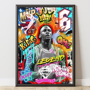 Michael Jordan Graffiti Wall Art, Michael Jordan Wall Art, Jordan Poster, Basketball Legend Poster, Michael Jordan Gift, Sports Wall Art