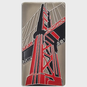 Handcrafted Art Deco Golden Gate Tile