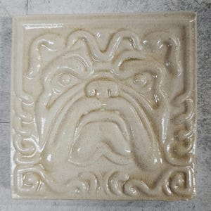 Hand-Pressed Bulldog Art Tile 4"x"4