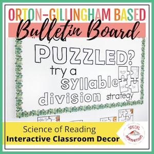Syllable Division Bulletin Board Science of Reading Orton-Gillingham