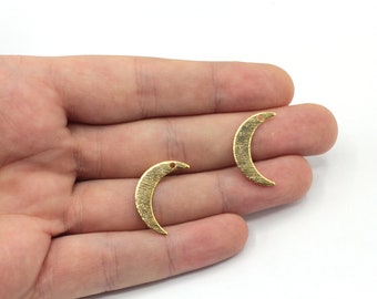 6x22mm Gold Textured Moon Charm, Moon Connector, Celestial Charm, Earring Connector, Earring Pendant, Earring Finding, Gold Findings, GRB471