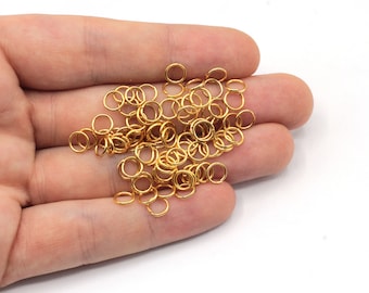 100 Pcs 6mm 20 Ga 24K Shiny Gold Plated Jump Ring, Gold Connector, Gold Plated Findings, EJM188