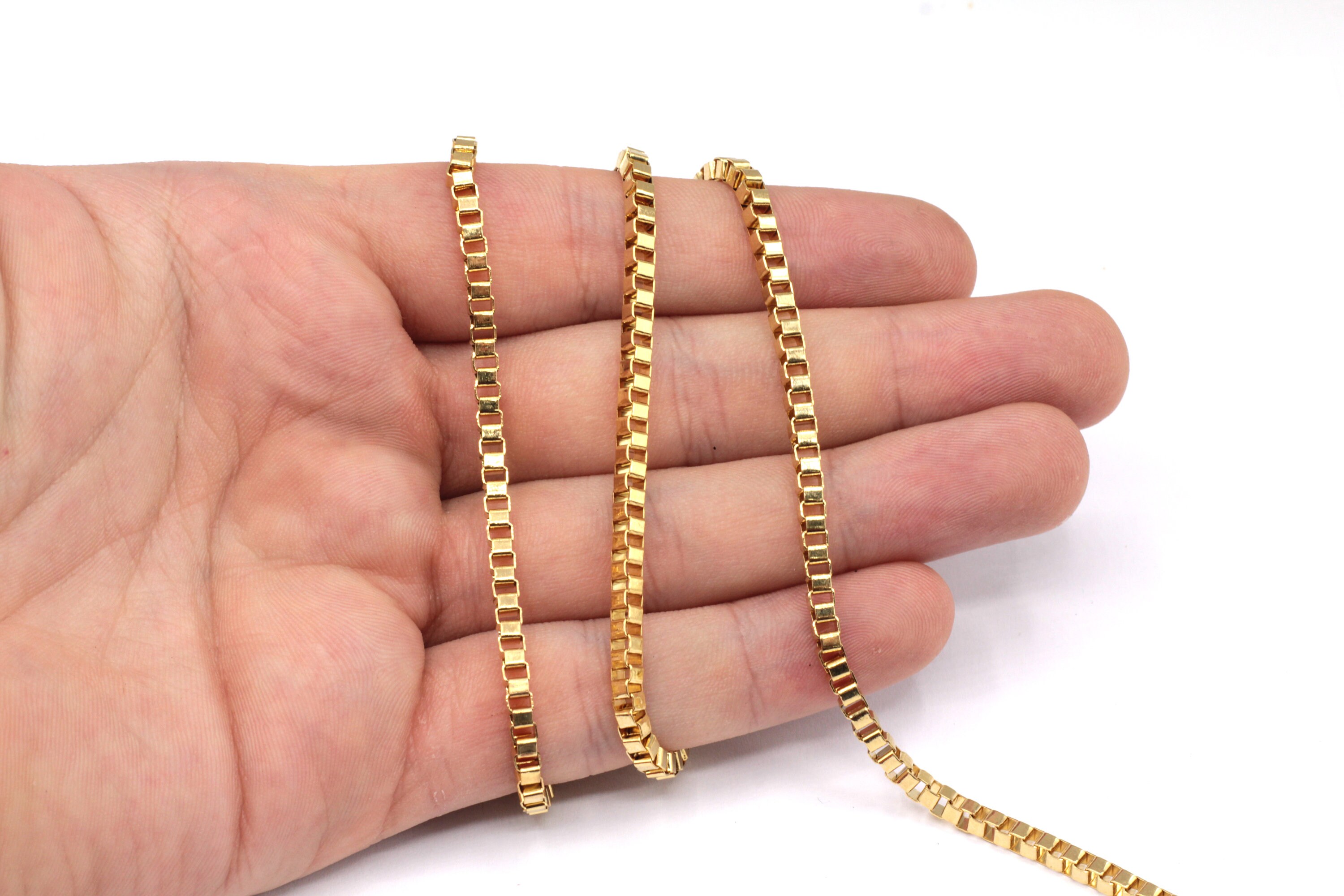 Gold Plated Brass Chain Link Size 2.5x5.2mm Quality Craft 
