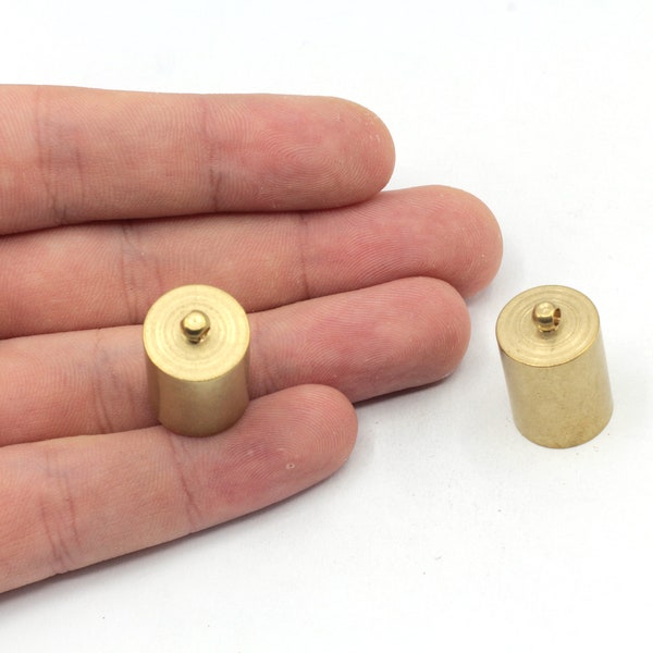 14x22mm Brass End Caps, Solid Brass End Caps, Cord Tip Ends, Hole Inner Size 13mm, Bead Caps, Cones, Brass Findings, ERB544