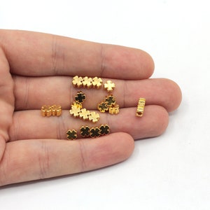 5mm Gold Plated Mini Clover Beads, Gold Clover Beads, Bracelet Connector, Mini Clover Connector, Bracelet Beads, Gold Plated Findings, GL927