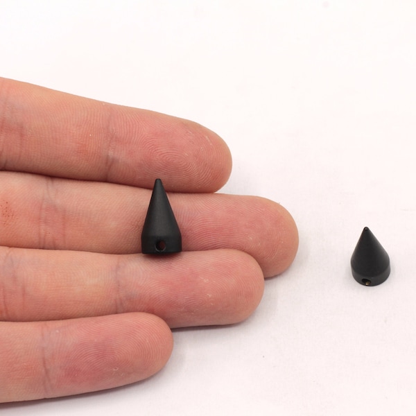 8x15mm Black Spike Charm, Conic Spacer Beads, Spike Spacer Beads, Conic Beads, Jewelry Making, Black Findings, BRB535