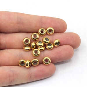 Gold Stopper Beads With Rubber Tube, Slider Stopper Beads, Smart