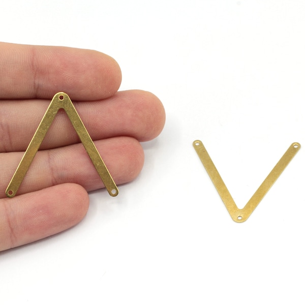 33x36mm Raw Brass V Shape Charm, Geometric Charm, Earring Connectors, Earring Pendant, Earring Findings, Brass Findings, ERP129