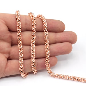 5mm Rose Gold Plated Link Oval Chain, Rose Gold Link Chain, Bulk Chain, Open Link Chain, Rose Gold Oval Chain, Rose Gold Plated Chain, MTxx