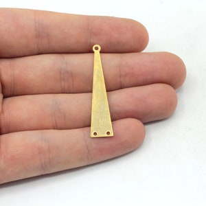 9x42mm Gold Plated Blank Triangle Charm, Geometric Charm, Flat Stick Earring, Earring Pendant, Earring Finding, Gold Plated Finding, GRB130