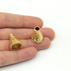 15x19mm Gold Plated Filigree Cone Cap, Connector for Beads, Cone Caps, Gold Beads end Caps, Gold Plated Findings, GL419