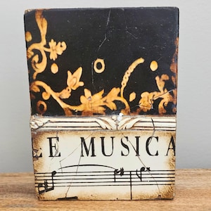 Sid Dickens T-109 “Under Stars” Memory Block Tile – Retired Collectible Wall Art, 6x8 Handcrafted Plaster on Wood, Vintage Decor