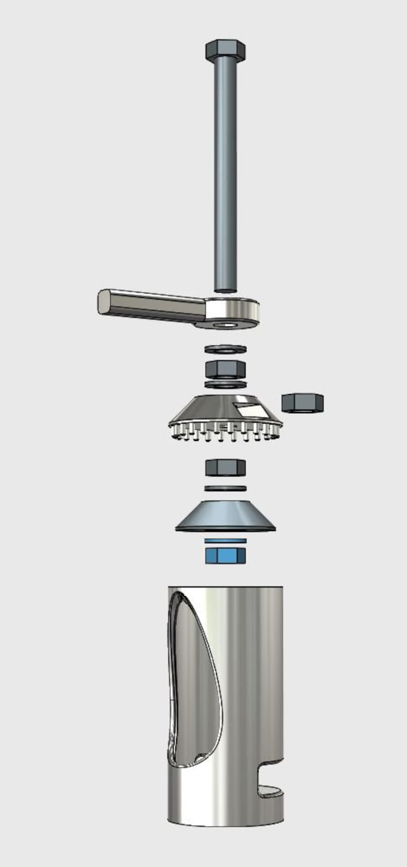 Crank Powered Can Crusher 3D Print File .stl for Aluminum Can Insert