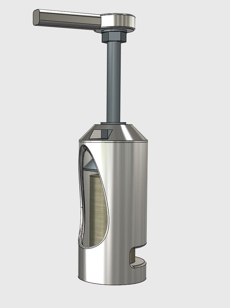 Crank Powered Can Crusher 3D Print File .stl for Aluminum Can Insert