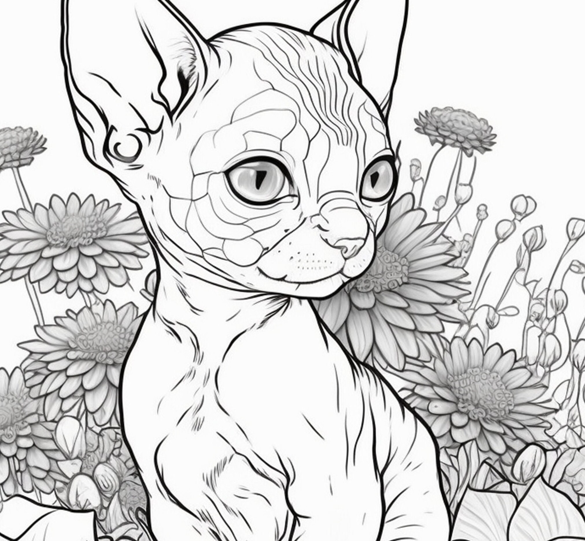 6 Coloring Pages of Sphynx Cat Mandela Style Printable Coloring Pages ...