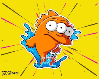 Mutant Fish Sticker - Etsy